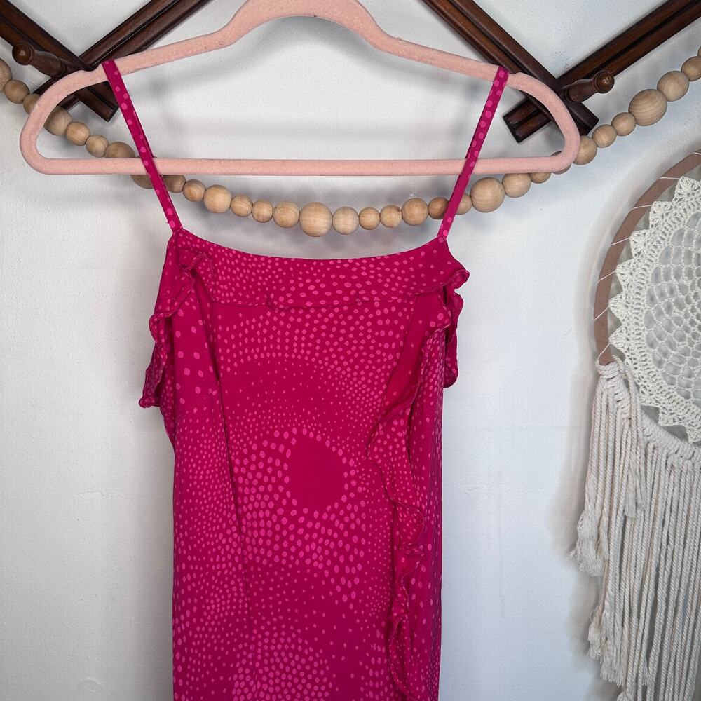 Vintage Y2K Donna Ricco Pink Silk Dotted Dress